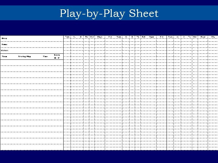 Play-by-Play Sheet 