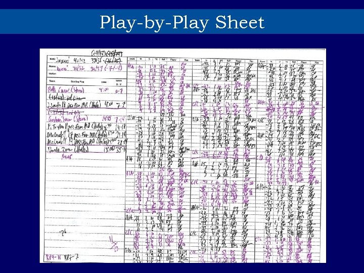 Play-by-Play Sheet 