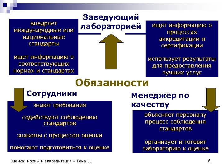 Заведующий лабораторией внедряет международные или национальные стандарты ищет информацию о соответствующих нормах и стандартах