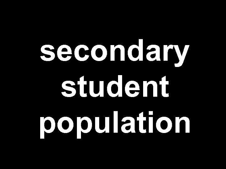 secondary student population 