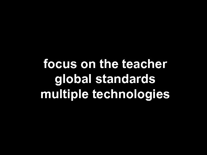 focus on the teacher global standards multiple technologies 