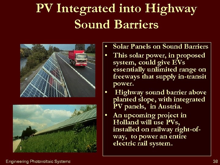 PV Integrated into Highway Sound Barriers • Solar Panels on Sound Barriers • This