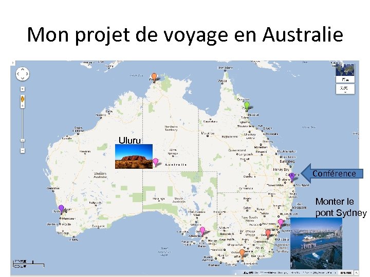Mon projet de voyage en Australie Uluru Conférence Monter le pont Sydney 