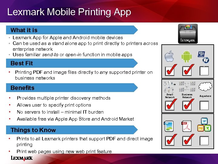 Lexmark Mobile Printing App What it is • Lexmark App for Apple and Android