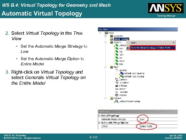 WS B. 4: Virtual Topology for Geometry and Mesh Automatic Virtual Topology Training Manual