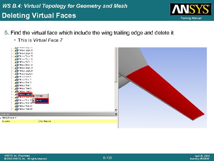 WS B. 4: Virtual Topology for Geometry and Mesh Deleting Virtual Faces Training Manual