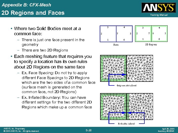 Appendix B: CFX-Mesh 2 D Regions and Faces Training Manual • Where two Solid