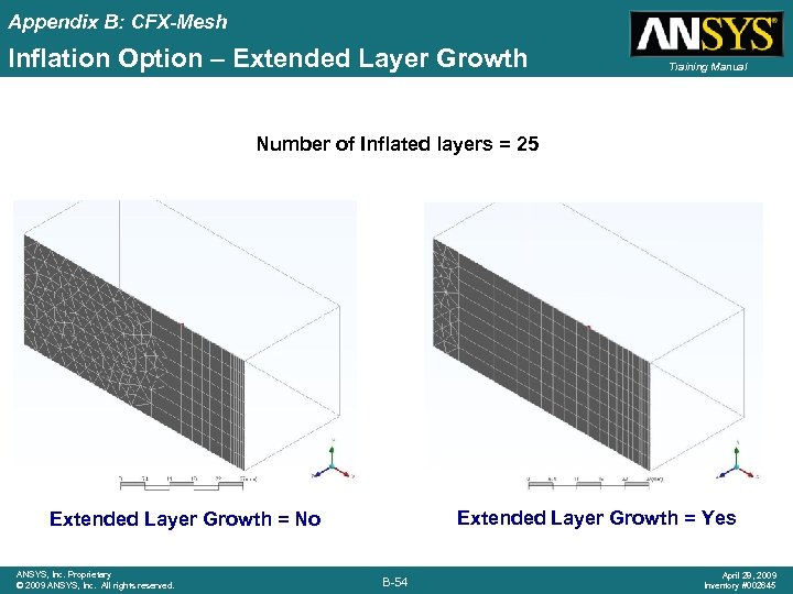 Appendix B: CFX-Mesh Inflation Option – Extended Layer Growth Training Manual Number of Inflated