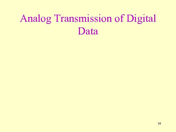 Analog Transmission of Digital Data 36 