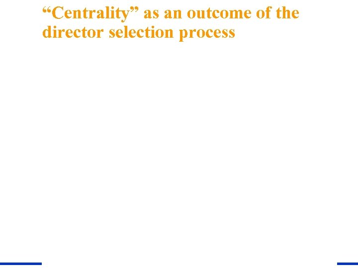 “Centrality” as an outcome of the director selection process 