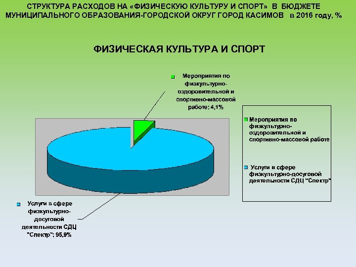 СТРУКТУРА РАСХОДОВ НА «ФИЗИЧЕСКУЮ КУЛЬТУРУ И СПОРТ» В БЮДЖЕТЕ МУНИЦИПАЛЬНОГО ОБРАЗОВАНИЯ-ГОРОДСКОЙ ОКРУГ ГОРОД КАСИМОВ