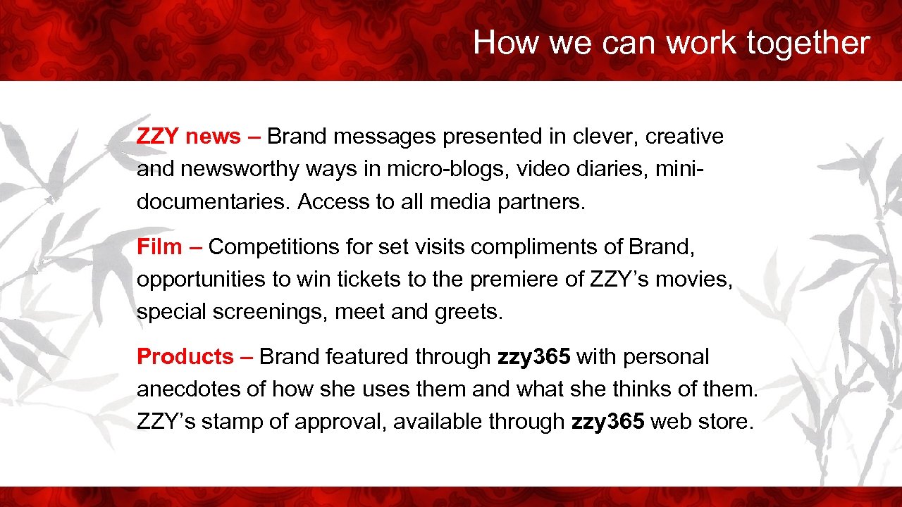 How we can work together ZZY news – Brand messages presented in clever, creative