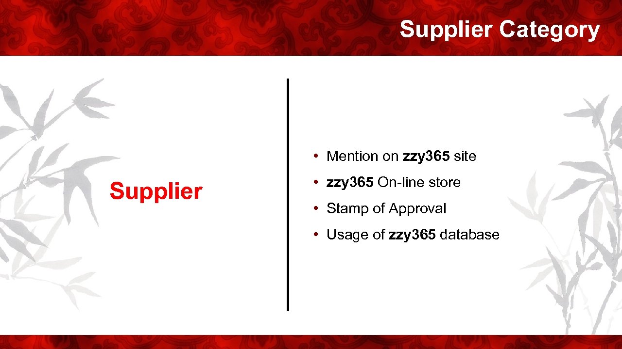 Supplier Category • Mention on zzy 365 site Supplier • zzy 365 On-line store