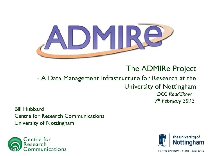 The ADMIRe Project - A Data Management Infrastructure for Research at the University of