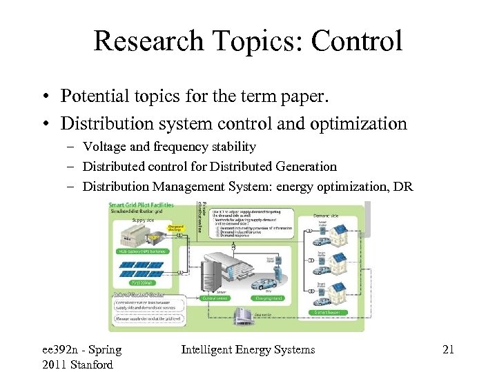 Research Topics: Control • Potential topics for the term paper. • Distribution system control