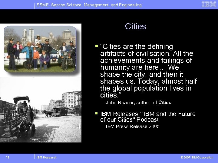 SSME: Service Science, Management, and Engineering Cities § “Cities are the defining artifacts of