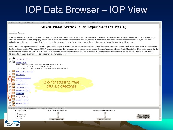 IOP Data Browser – IOP View Click for access to more data sub-directories 