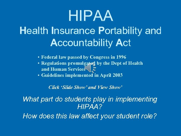 HIPAA Health Insurance Portability and Accountability Act