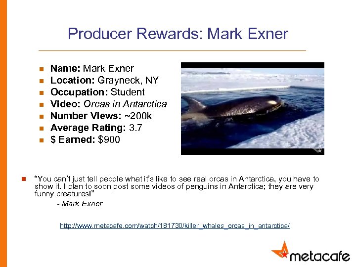 Producer Rewards: Mark Exner n n n n Name: Mark Exner Location: Grayneck, NY
