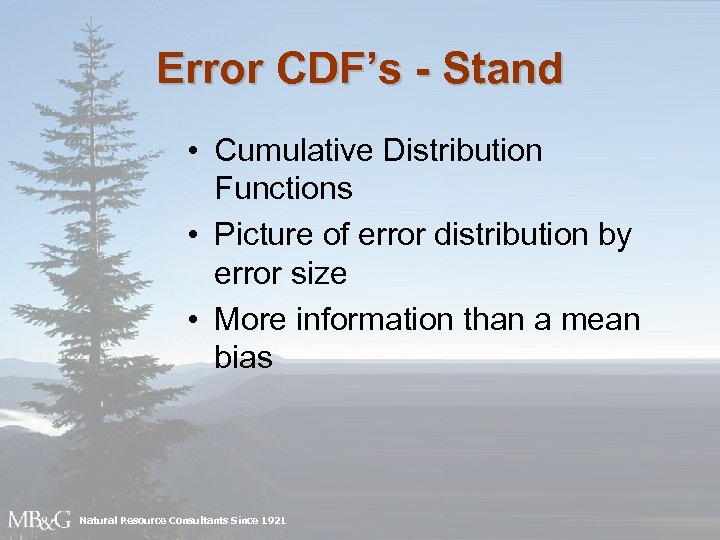 Error CDF’s - Stand • Cumulative Distribution Functions • Picture of error distribution by