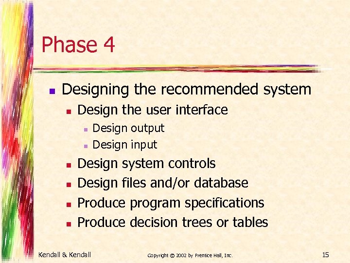 Phase 4 n Designing the recommended system n Design the user interface n n