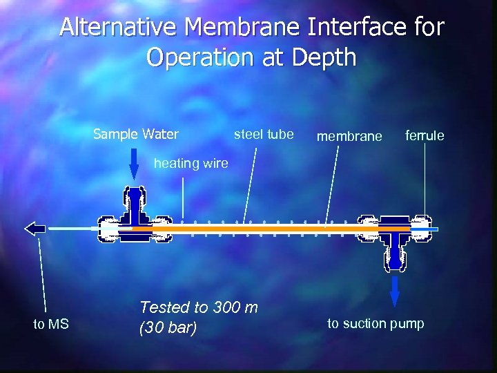 Alternative Membrane Interface for Operation at Depth Sample Water steel tube membrane ferrule heating