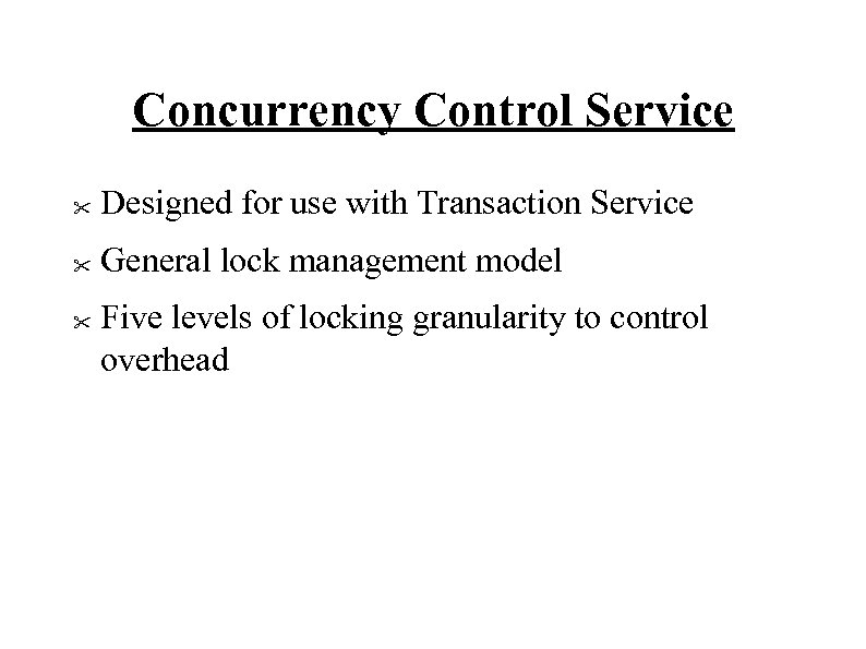 Concurrency Control Service 