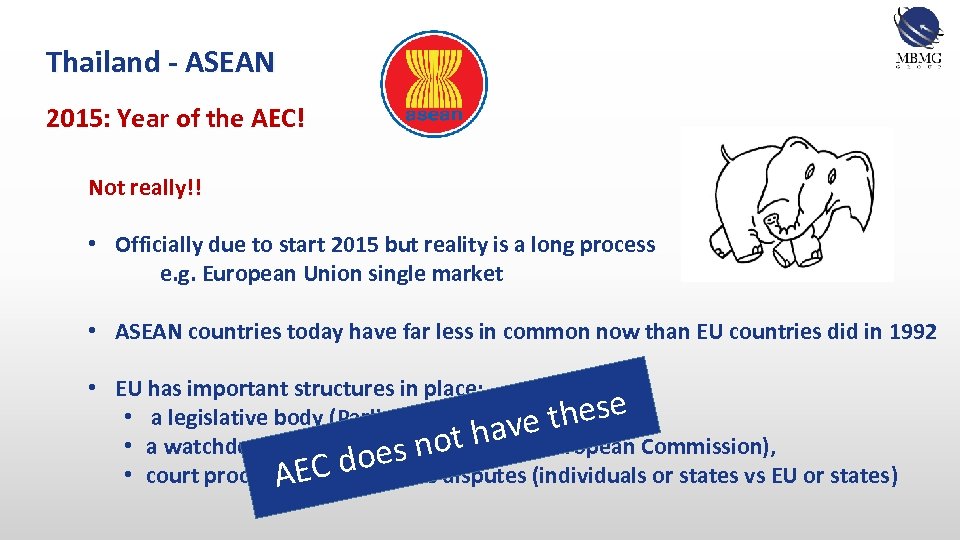 Thailand - ASEAN 2015: Year of the AEC! Not really!! • Officially due to