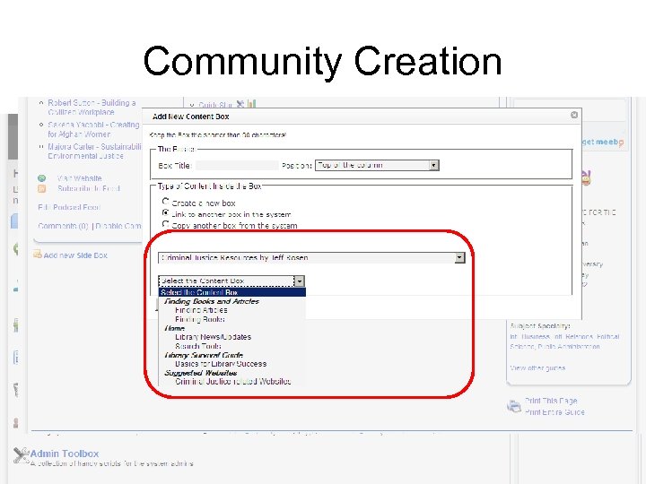 Community Creation 