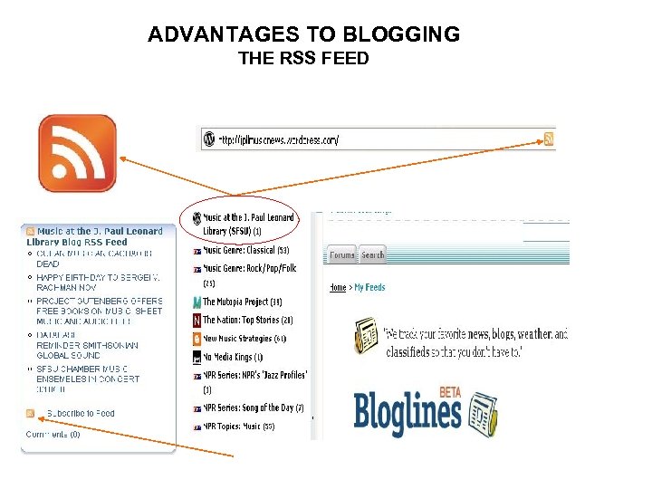 ADVANTAGES TO BLOGGING THE RSS FEED 