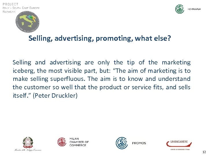 Selling, advertising, promoting, what else? Selling and advertising are only the tip of the