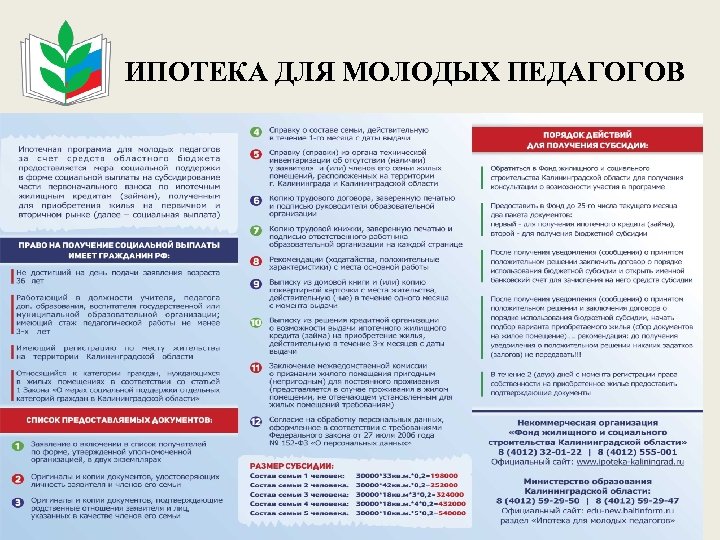 ИПОТЕКА ДЛЯ МОЛОДЫХ ПЕДАГОГОВ 