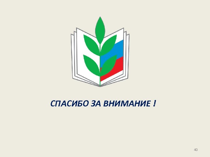СПАСИБО ЗА ВНИМАНИЕ ! 40 