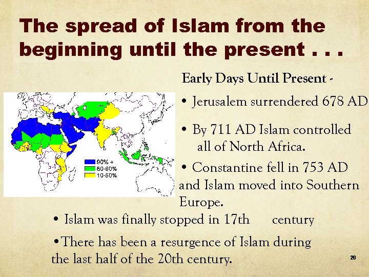 The spread of Islam from the beginning until the present. . . Early Days