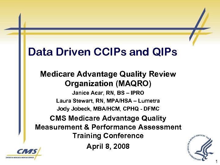 Data Driven CCIPs and QIPs Medicare Advantage Quality Review Organization (MAQRO) Janice Acar, RN,