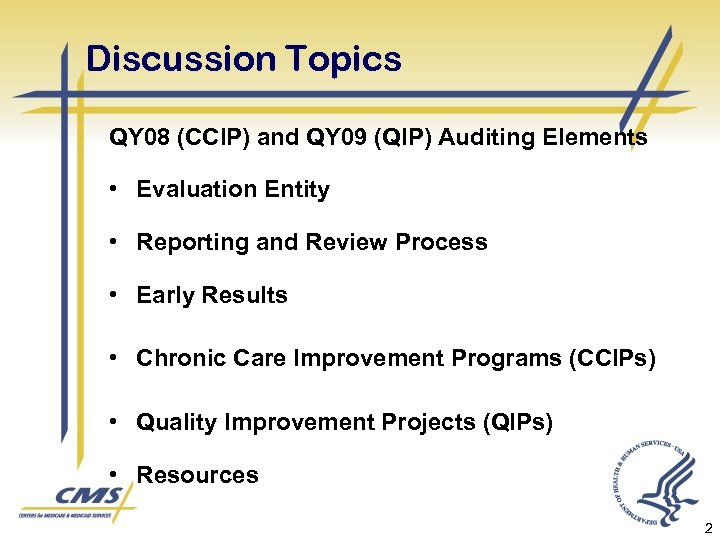 Discussion Topics QY 08 (CCIP) and QY 09 (QIP) Auditing Elements • Evaluation Entity