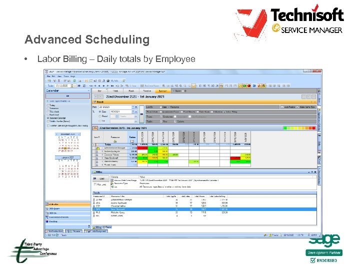 Advanced Scheduling • Labor Billing – Daily totals by Employee 