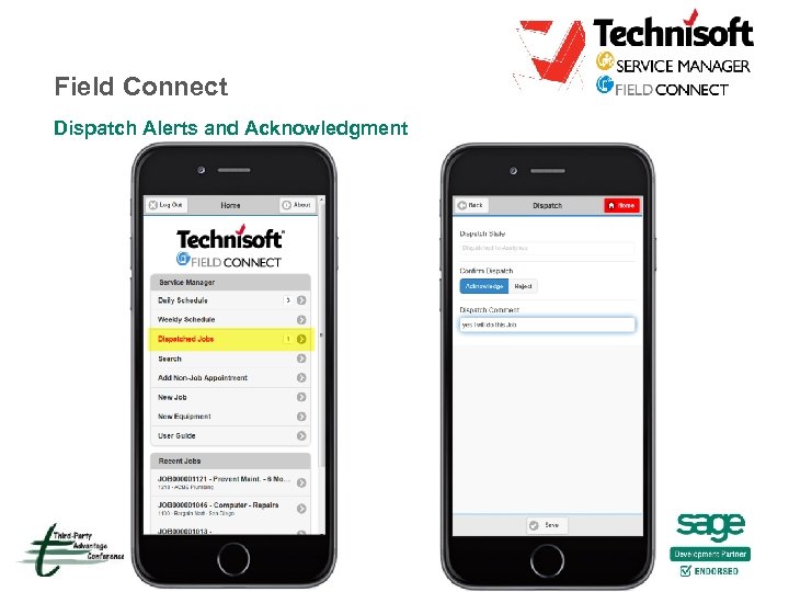 Field Connect Dispatch Alerts and Acknowledgment 