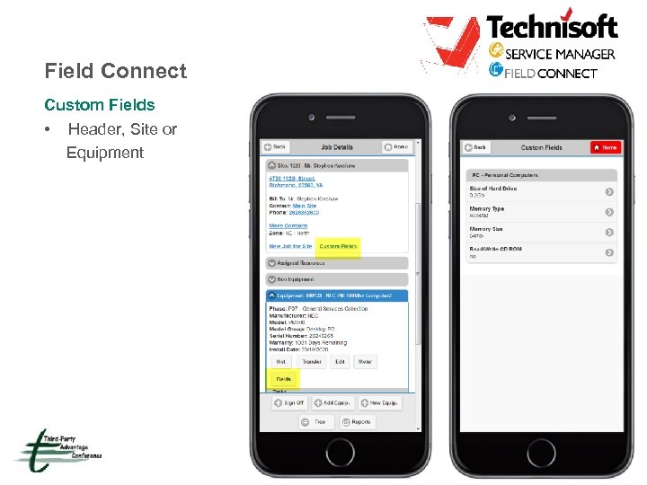 Field Connect Custom Fields • Header, Site or Equipment 