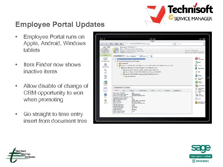Employee Portal Updates • Employee Portal runs on Apple, Android, Windows tablets • Item