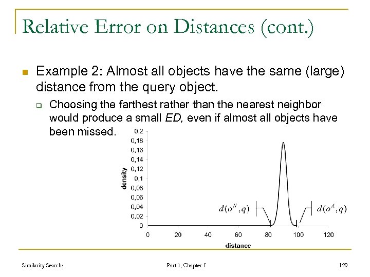 Relative Error on Distances (cont. ) n Example 2: Almost all objects have the