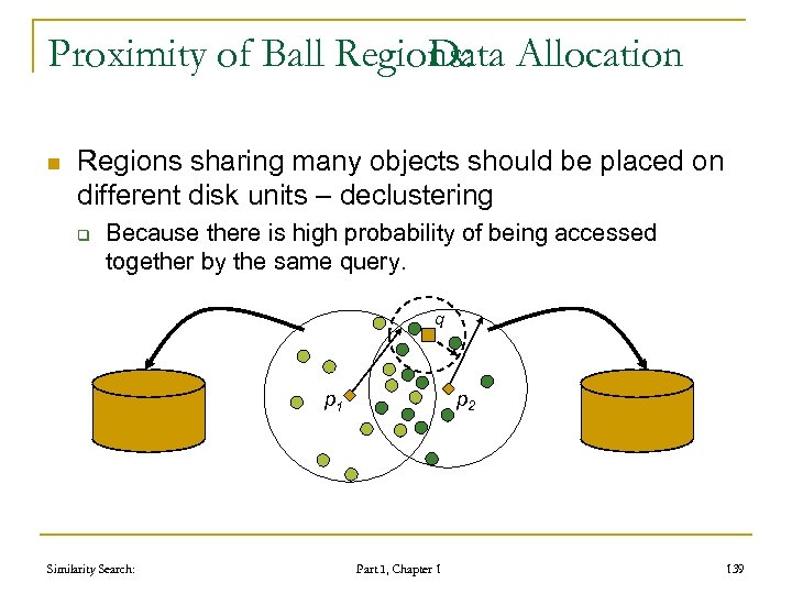Proximity of Ball Regions: Allocation Data n Regions sharing many objects should be placed