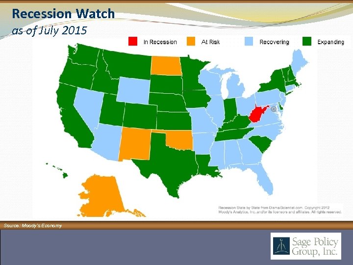 Recession Watch as of July 2015 Source: Moody’s Economy 