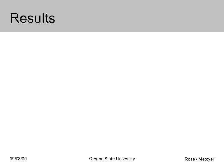 Results 09/08/06 Oregon State University Rose / Metoyer 