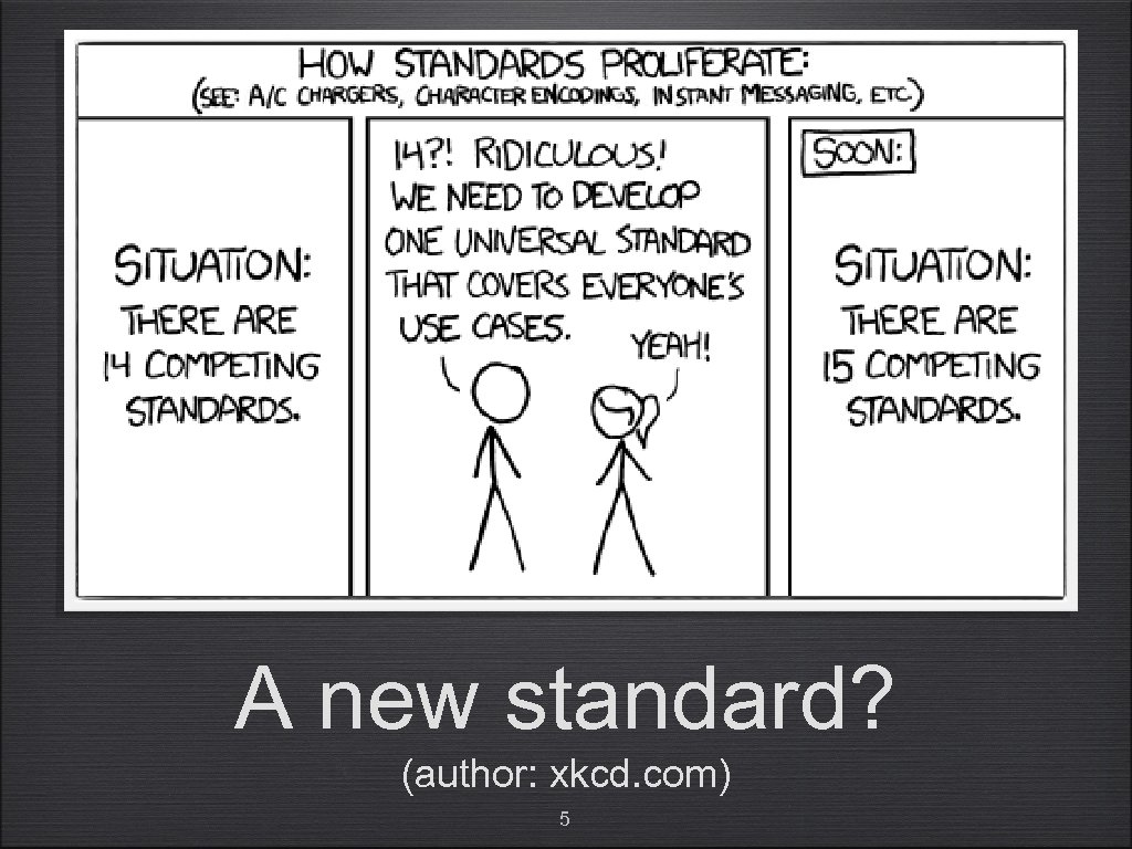 A new standard? (author: xkcd. com) 5 