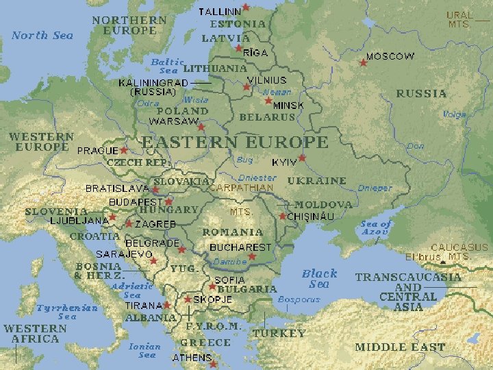 Океаны восточной европы. Карта Восточной Европы со странами. Страны Центрально Восточной Европы на карте. Восточная Европа. Моря Восточной Европы.