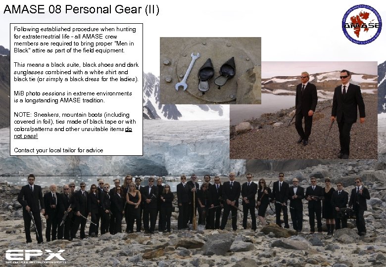 AMASE 08 Personal Gear (II) Following established procedure when hunting for extraterrestrial life -