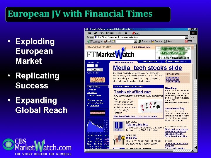 European JV with Financial Times • Exploding European Market • Replicating Success • Expanding