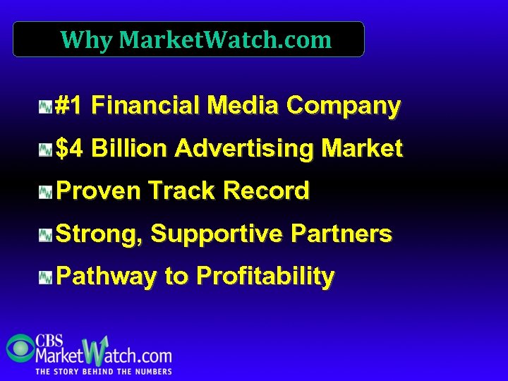 Why Market. Watch. com #1 Financial Media Company $4 Billion Advertising Market Proven Track