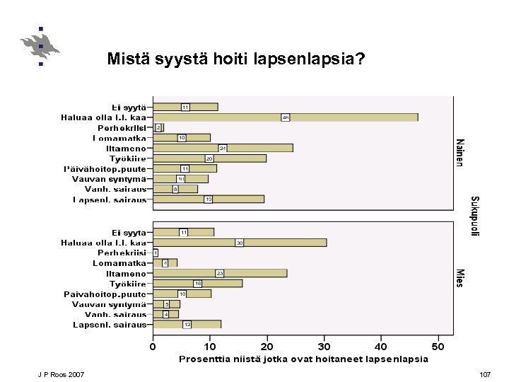 Mistä syystä hoiti lapsenlapsia? J P Roos 2007 107 